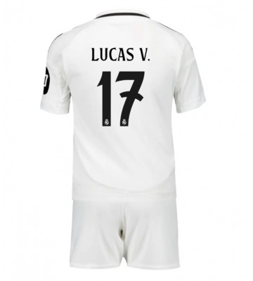 Real Madrid Lucas Vazquez #17 Primera Equipación Niños 2024-25 Manga Corta (+ Pantalones cortos)